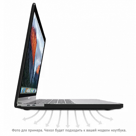 Чехол для Apple MacBook Pro 13 Touch Bar A1706, A1989, A2159, A2251, A2289, A2338, Pro 13 A1708 гибридный WiWU iShield TPU Frame прозрачно-черный