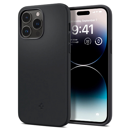 Чехол для iPhone 14 Pro силиконовый Spigen Silicone Fit MagSafe черный