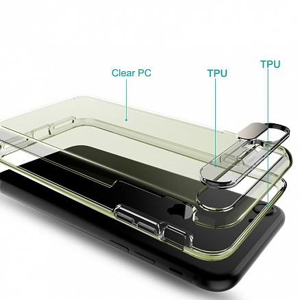 Чехол для iPhone 7, 8 гибридный Rock Light Tube прозрачный с зеленым