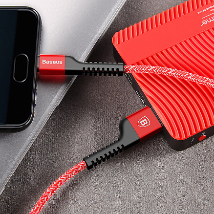 Кабель Type-C - USB 2.0 для зарядки 1,5 м 2А плетеный Baseus Confidant красный