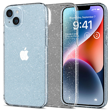 Чехол для iPhone 14 Plus гелевый с блестками Spigen Liquid Crystal Glitter прозрачный