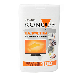 Салфетки для чистки дисплеев Konoos KSC-100 в тубе 100 шт.