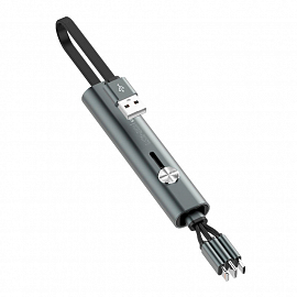 Кабель USB - MicroUSB, Lightning, Type-C компактный 30см 3.4A Ldnio LC99