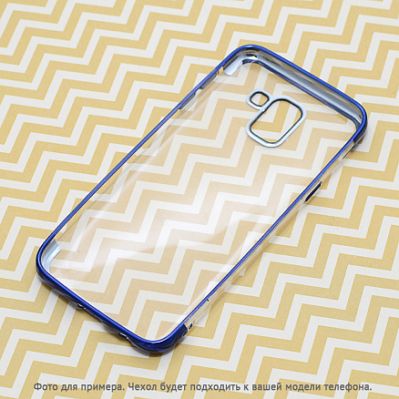 Чехол для Samsung Galaxy J6+ гелевый GreenGo Plating Soft прозрачно-синий