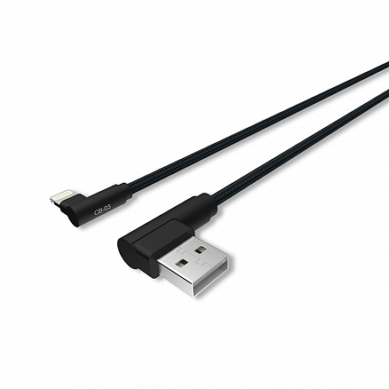 Кабель USB - Lightning для зарядки iPhone 1 м 2.4А с угловыми штекерами Celebrat CB-03i черный