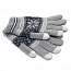 Перчатки трикотажные для емкостных дисплеев Greengo (Польша) N-05 узор снежинки серые