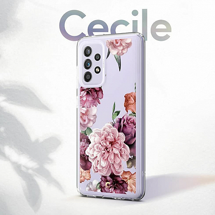 Чехол для Samsung Galaxy A52, A52s гибридный Spigen Cyrill Cecile Rose Floral прозрачный