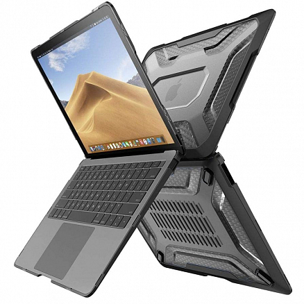 Чехол для Apple MacBook Air 13 (2018-2019) A1932, (2020) А2179 гибридный Supcase Unicorn Beetle прозрачно-черный