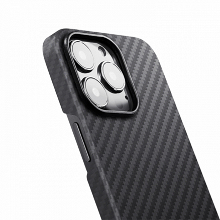 Чехол для iPhone 13 Pro Max кевларовый тонкий Pitaka MagEZ черно-серый