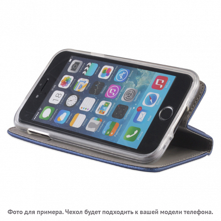 Чехол для iPhone 5, 5S, SE кожаный - книжка GreenGo Smart Magnet темно-синий
