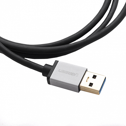 Кабель USB 3.0 - Type-C для зарядки 1 м 2.4А Ugreen US187 (быстрая зарядка QC) черно-серый
