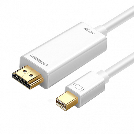 Кабель Mini DisplayPort - HDMI (папа - папа) длина 1,5 м 4Kx2K 60Hz версия 1.2 Ugreen MD101 белый