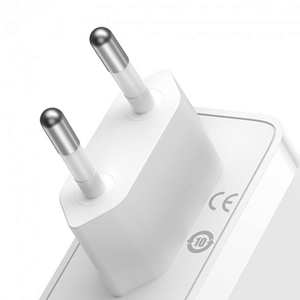 Зарядное устройство сетевое с USB и двумя Type-C входами с кабелем 5A 140W Baseus GaN5 Pro (быстрая зарядка QC, PD) белое