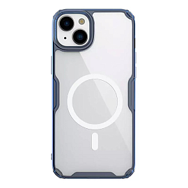 Чехол для iPhone 15 гибридный Nillkin Nature TPU Pro Magsafe прозрачно-синий