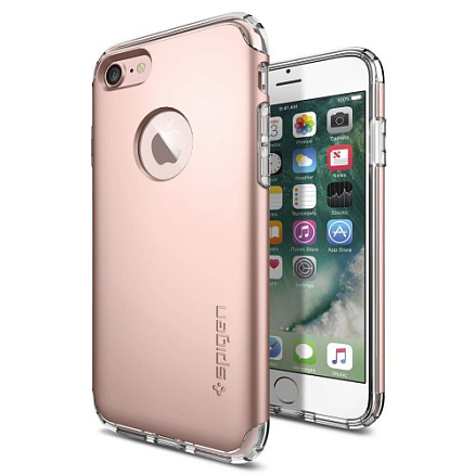 Чехол для iPhone 7, 8 гибридный для полной защиты Spigen SGP Hybrid Armor розовое золото