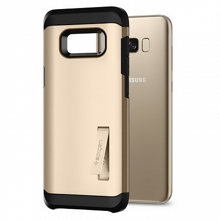 Чехол для Samsung Galaxy S8+ G955F гибридный для экстремальной защиты Spigen SGP Tough Armor черно-золотистый
