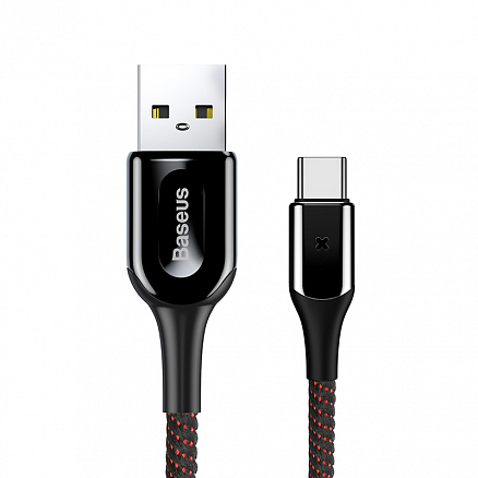 Кабель Type-C - USB 2.0 для зарядки 1 м 3А плетеный Baseus X-Type (быстрая зарядка QC 3.0) черный