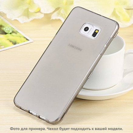 Чехол для Samsung Galaxy S6 edge+ ультратонкий гелевый 0,5мм Nova Crystal прозрачный черный