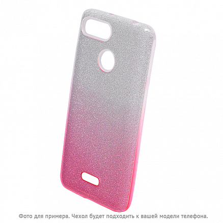 Чехол для Xiaomi Redmi 6A гибридный с блестками GreenGo Gradient Glitter розовый