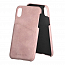 Чехол для iPhone X, XS из натуральной кожи Bugatti Londra Ultrasuede розовый