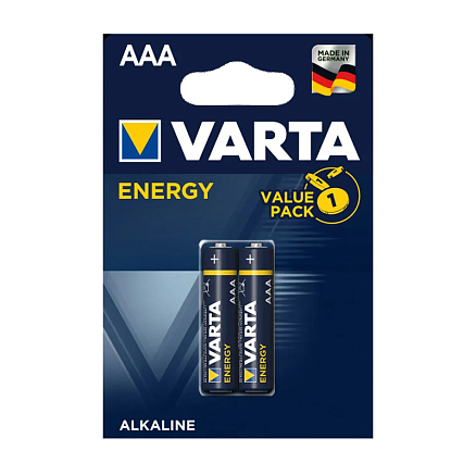 Батарейка LR03 Alkaline (пальчиковая маленькая AAA) Varta Energy упаковка 2 шт.