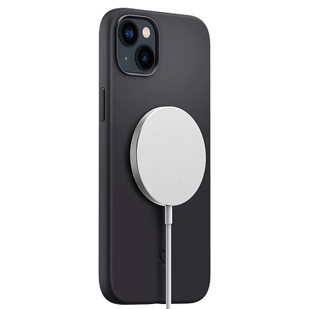 Чехол для iPhone 14 Plus силиконовый Spigen Silicone Fit MagSafe черный