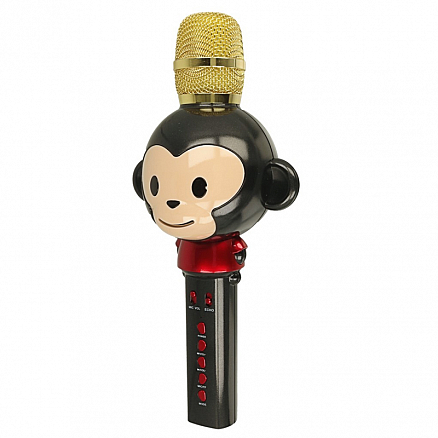 Микрофон детский беспроводной для караоке с динамиком, USB и слотом для MicroSD Forever Animal черный