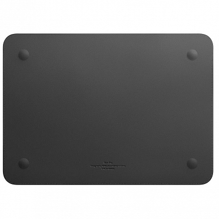 Чехол для Apple MacBook Air 13 (2018-2019) A1932, (2020) А2179, M1 (2020) A2337 кожаный футляр WiWU Skin Pro II темно-серый