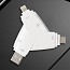 Картридер MicroSD, SD для Lightning, Type-C, USB Nova белый
