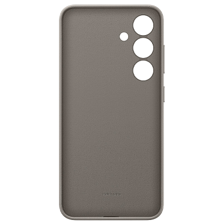 Чехол для Samsung Galaxy S24 оригинальный кожаный Vegan Leather серо-коричневый