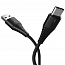 Кабель Type-C - USB для зарядки длина 1 м 3A плетеный Rock Hi-Tensile (быстрая зарядка QC) черный