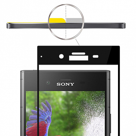 Защитное стекло для Sony Xperia XZ1 на весь экран противоударное Lito-2 3D Curved черное