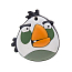 Корпус для USB флэшки силиконовый Matryoshka Drive - Angry Birds белая RQ-360