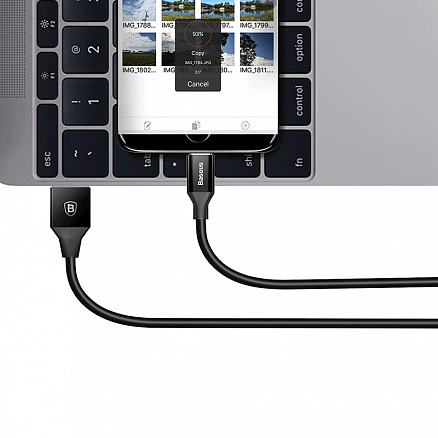 Кабель USB - MicroUSB для зарядки 1 м 2A плетеный Baseus Yiven черный