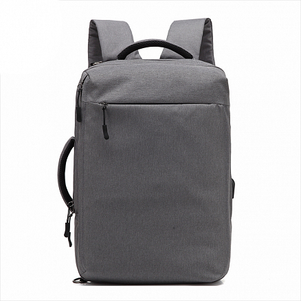 Рюкзак-сумка Ozuko 8904 с отделением для ноутбука до 15,6 дюйма и USB портом серый