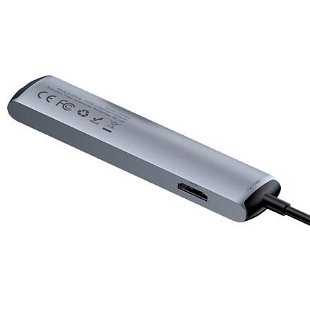 Хаб (разветвитель) Type-C - 3 x USB 3.0, RJ45, HDMI, Type-C Baseus Mechanical eye серый
