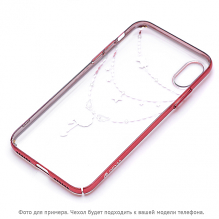 Чехол для iPhone X, XS пластиковый Devia Shell прозрачно-красный