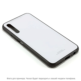 Чехол для Huawei P40 Lite E, Y7p, Honor 9C силиконовый CASE Glassy белый