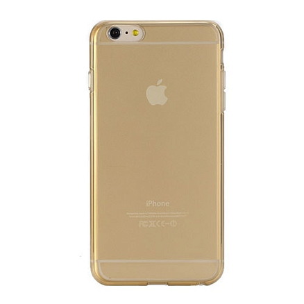 Чехол для iPhone 6 Plus, 6S Plus ультратонкий мягкий Rock Ultrathin TPU полупрозрачный золотистый