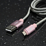 Кабель USB - MicroUSB для зарядки 1 м 2A Rock Space Metal Spring розовое золото