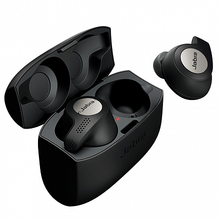Наушники беспроводные Bluetooth Jabra Elite Active 65t вакуумные с микрофоном черно-серебристые