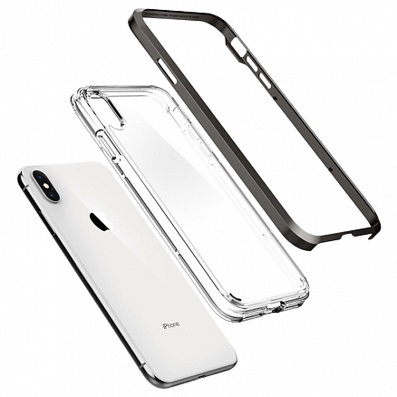 Чехол для iPhone XS Max гибридный Spigen SGP Neo Hybrid Crystal прозрачно-серый