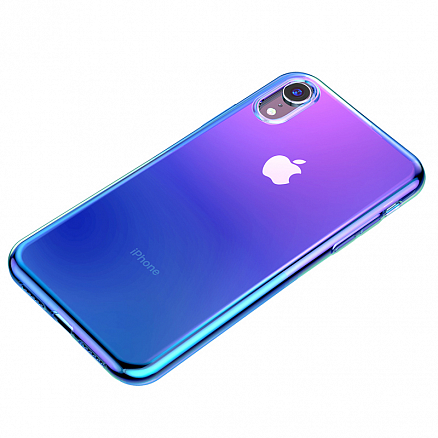 Чехол для iPhone XR гелевый Baseus Glow прозрачно-синий