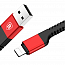 Кабель USB - Lightning для зарядки iPhone 1,5 м 2А плетеный Baseus Confidant красный