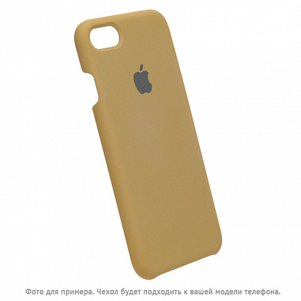 Чехол для iPhone 7 Plus, 8 Plus пластиковый Soft-touch горчичный