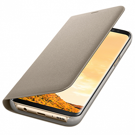Чехол для Samsung Galaxy S8 G950F книжка оригинальный Led View Cover EF-NG950PFEGRU золотистый
