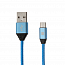 Кабель USB - MicroUSB для зарядки 1 м 2A плетеный Rock Space Metal M5 синий
