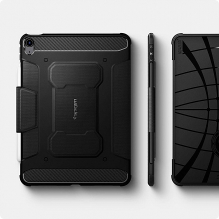 Чехол для iPad Air 2020, 2022 гелевый Spigen Rugged Armor Pro черный
