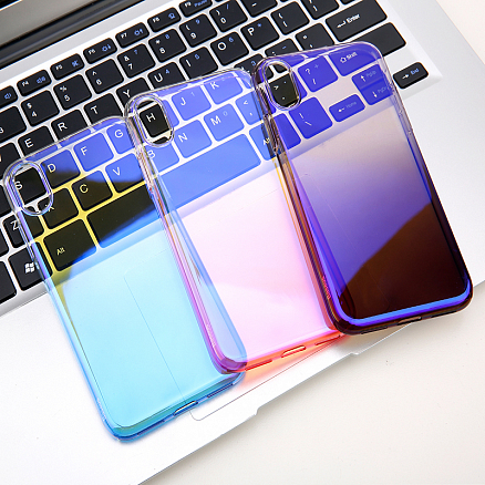 Чехол для iPhone X, XS гелевый Baseus Glow прозрачно-розовый