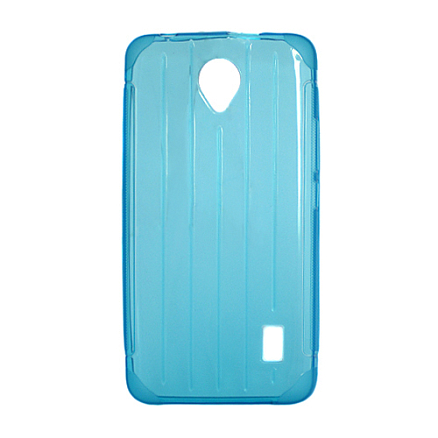 Чехол для Huawei Y635 силиконовый GreenGo Cover Line прозрачный голубой